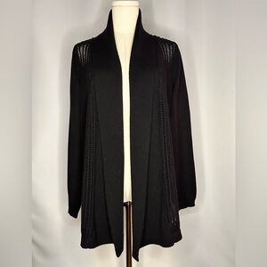 Cyrus Black Open Front Cardigan Long Sleeve